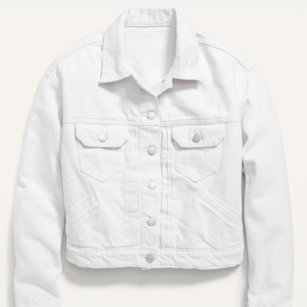 Old Navy White Cropped Jean Jacket